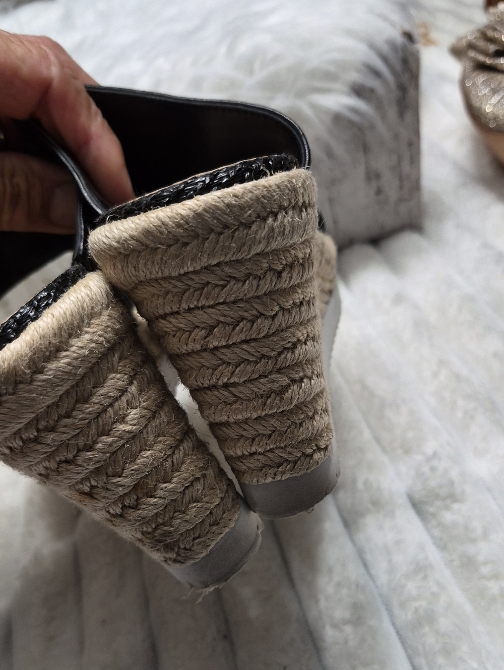 Stuart Weitzman Mykonos Two-Strap Wedge Espadrille Sandals Women's Sz 6.5 $395 - Picture 8 of 10